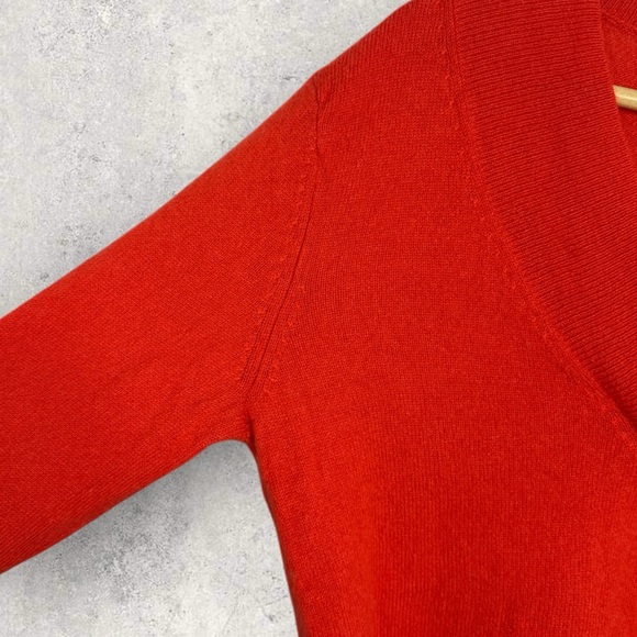 Anthropologie 100% Cashmere V-Neck Knit‎ Sweater Size Small Orange Bohemian Boho - Picture 6 of 14